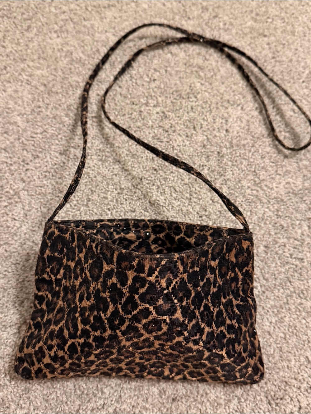 Leopard Print Crossbody Bag Brown/Black